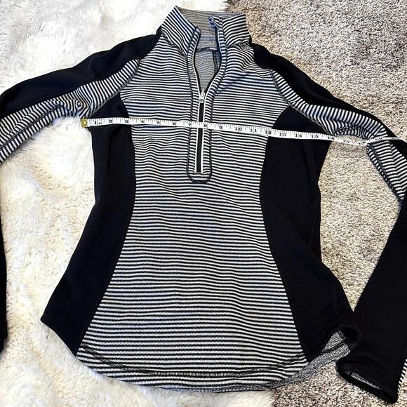 Lululemon Striped Half Zip Pullover With Thumb Holes Size Small - Picture 3 of 6